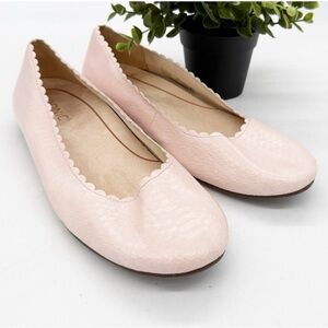 Vionic Julieta Ballet Flat Size 9 Snake Embossed Leather Blush Pink Cushioned